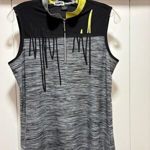 Jamie Sadock Golf Top Womens Size Medium Sleeveless Black 1/4 Zip  Active